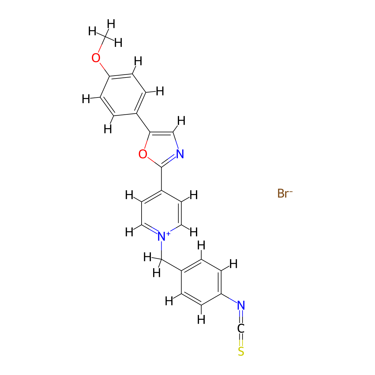 N-(4-Isothiocyanatobenzyl)-4-[5-(4-methoxyphenyl)-2-oxazolyl]pyridinium bromide molecular structure, CAS 155862-90-1