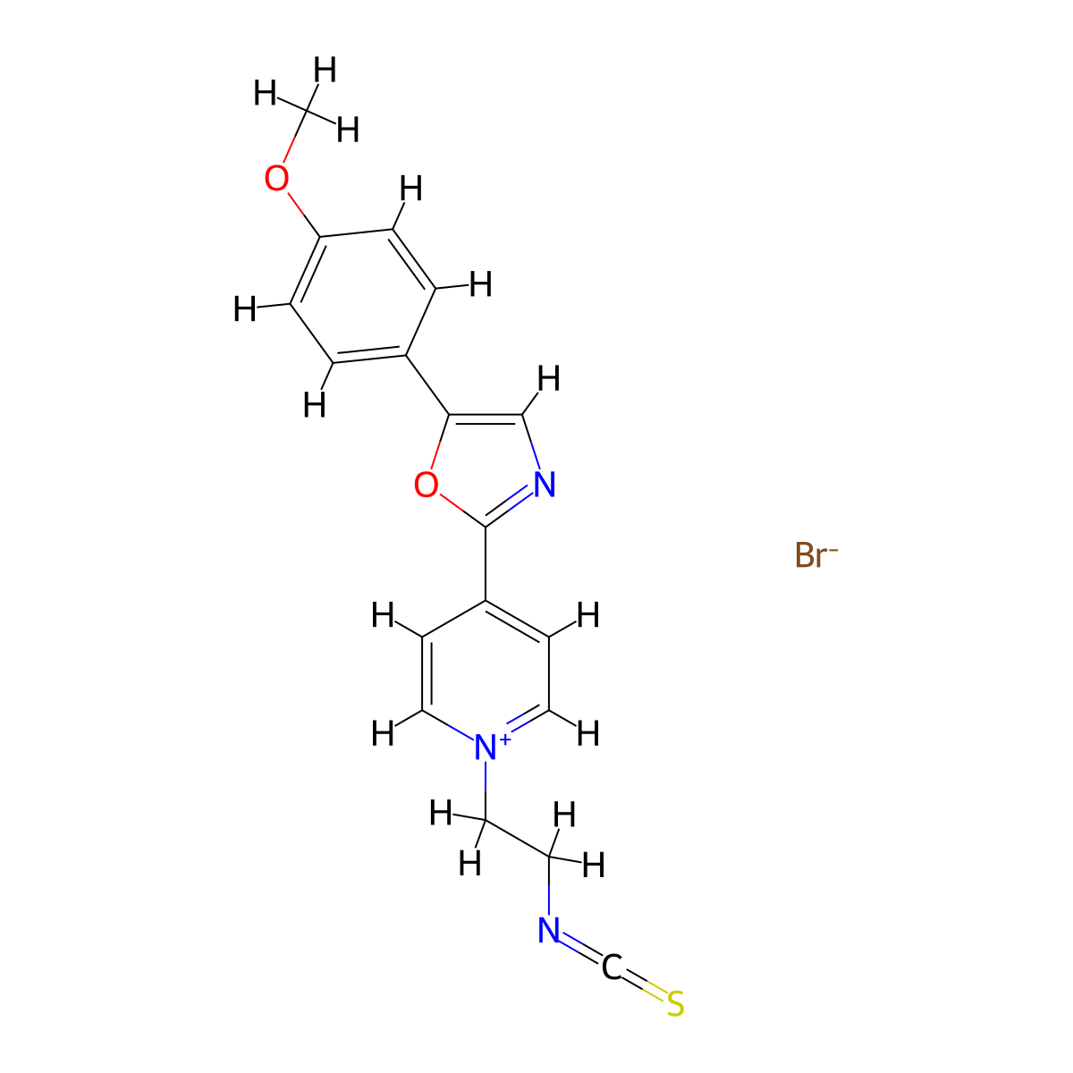 1-(2-Isothiocyanatoethyl)-4-(5-(4-methoxyphenyl)-2-oxazolyl)pyridinium bromide molecular structure, CAS 155862-91-2