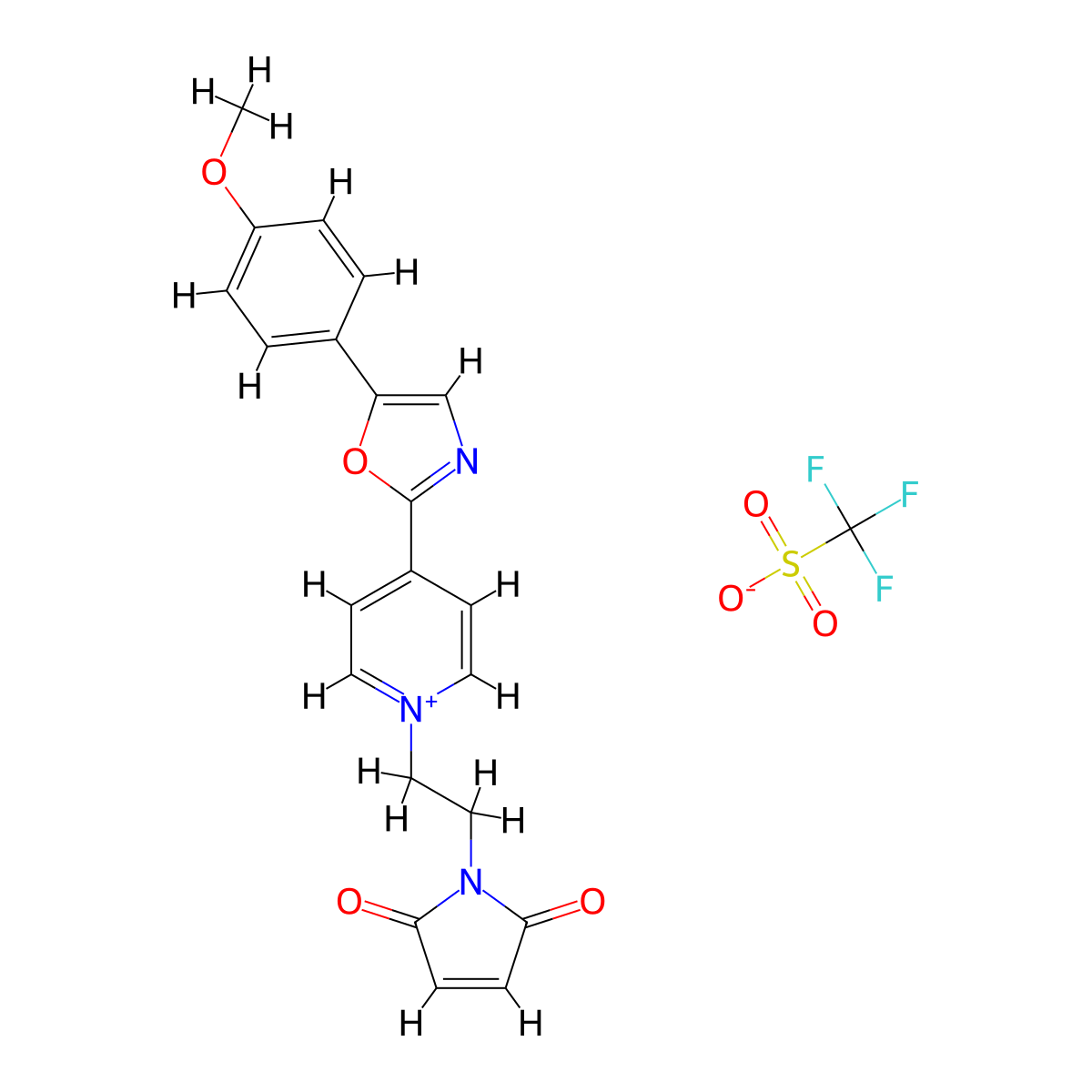 1-[2-(Maleimido)ethyl]-4-[5-(4-methoxyphenyl)-2-oxazolyl]pyridinium triflate molecular structure, CAS 155862-98-9