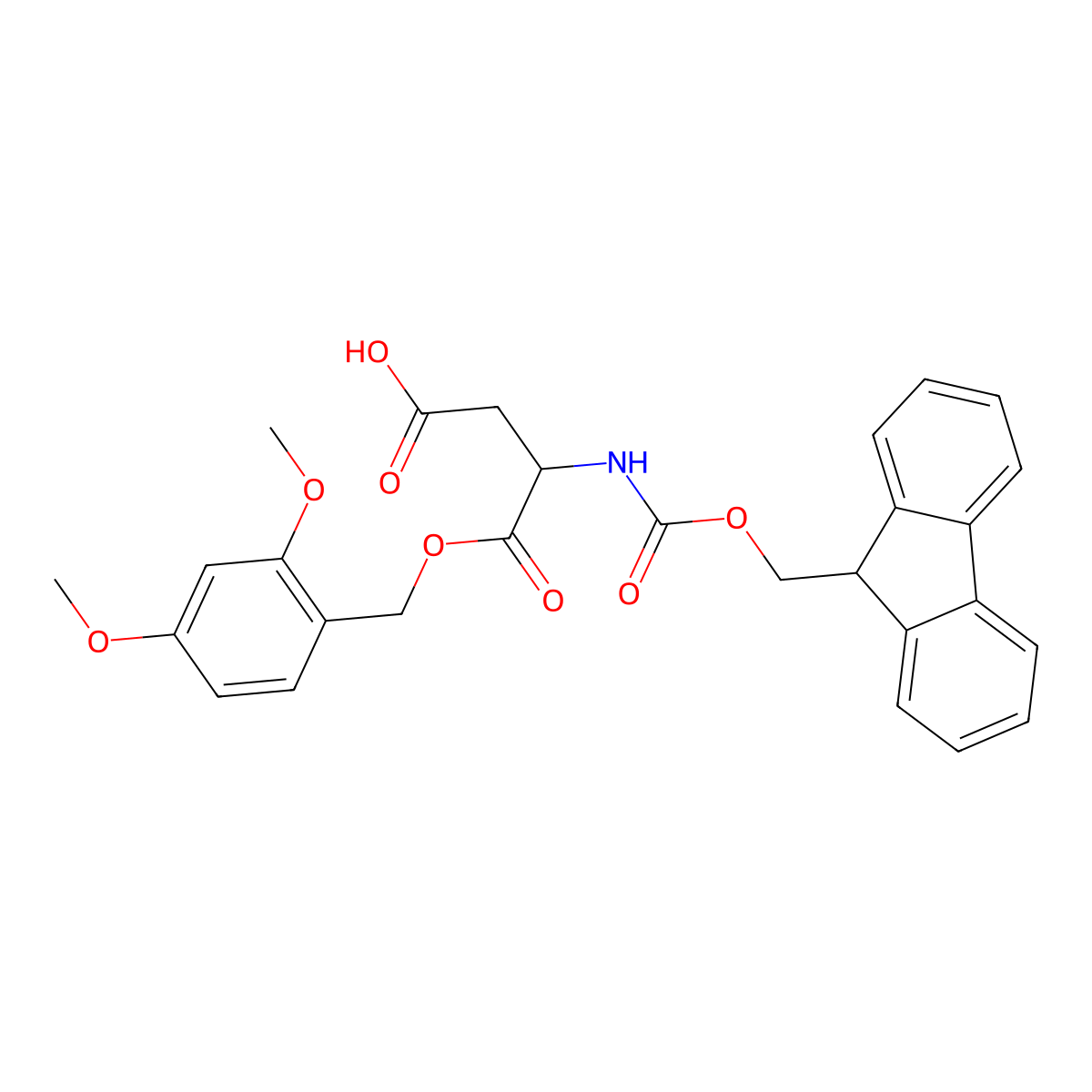 Fmoc-Asp-ODmb molecular structure, CAS 155866-25-4