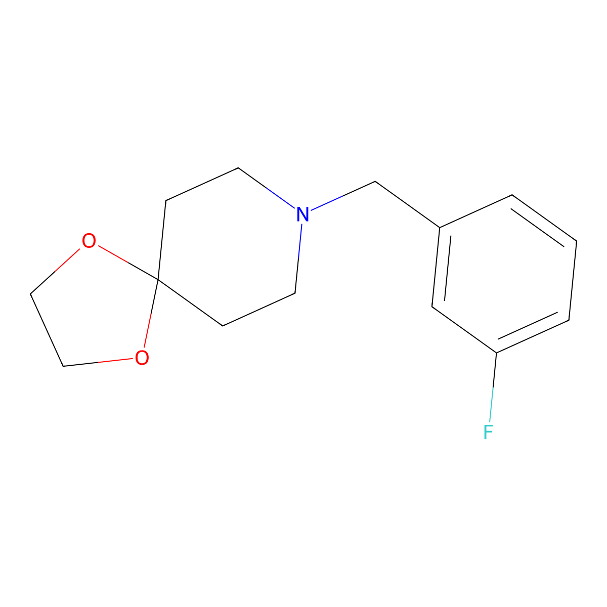 8-[(3-Fluorophenyl)methyl]-1,4-dioxa-8-azaspiro[4.5]decane molecular structure, CAS 155868-52-3