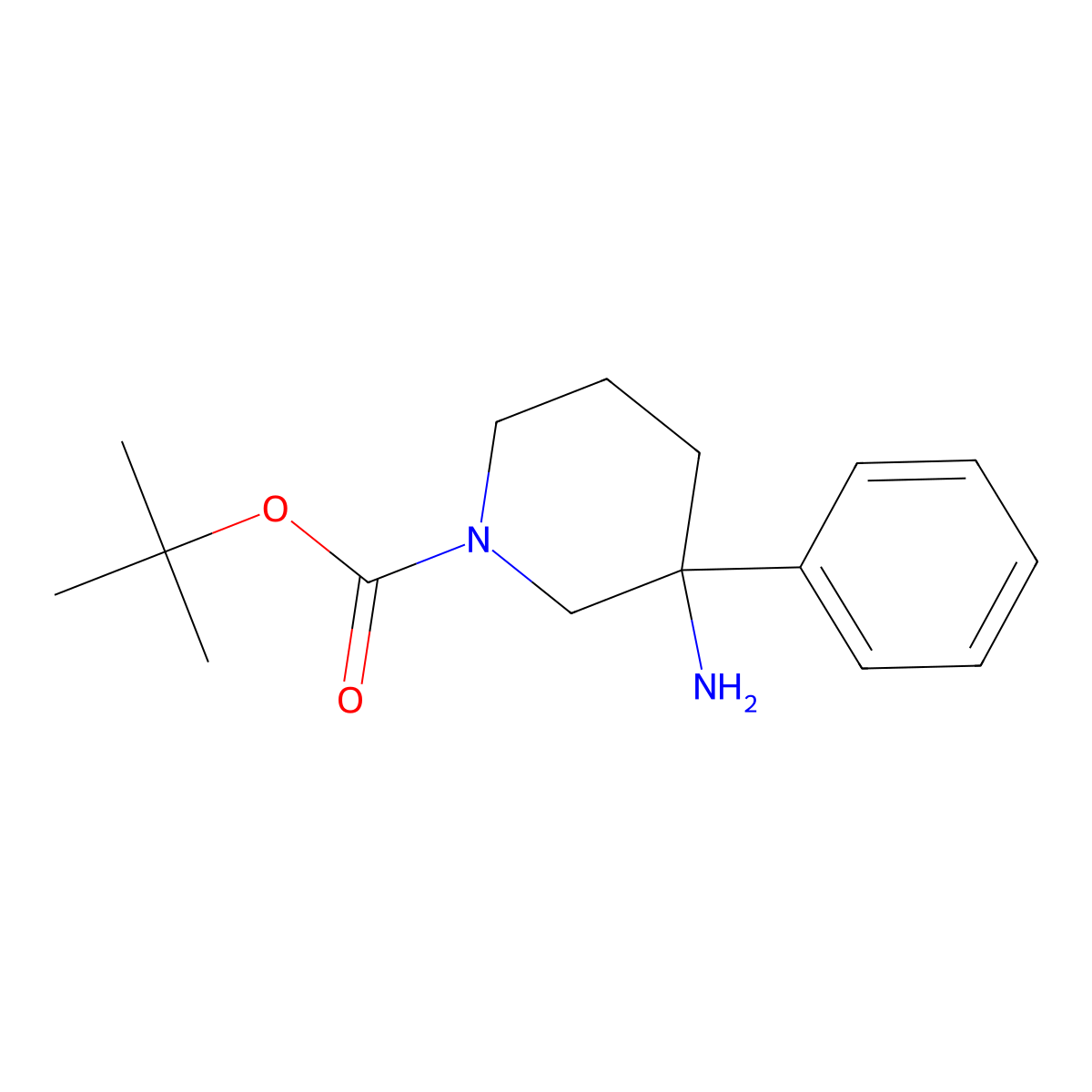 tert-Butyl 3-amino-3-phenylpiperidine-1-carboxylate molecular structure, CAS 1558682-35-1