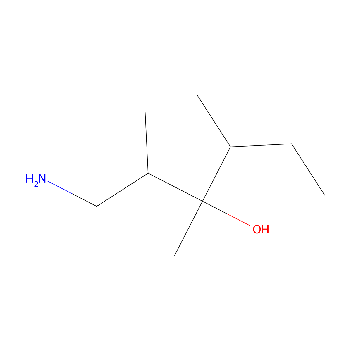 1-Amino-2,3,4-trimethylhexan-3-OL molecular structure, CAS 1558690-51-9