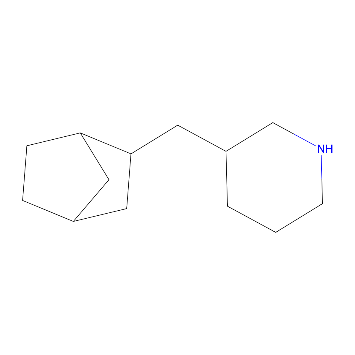 3-({Bicyclo[2.2.1]heptan-2-yl}methyl)piperidine molecular structure, CAS 1558745-18-8