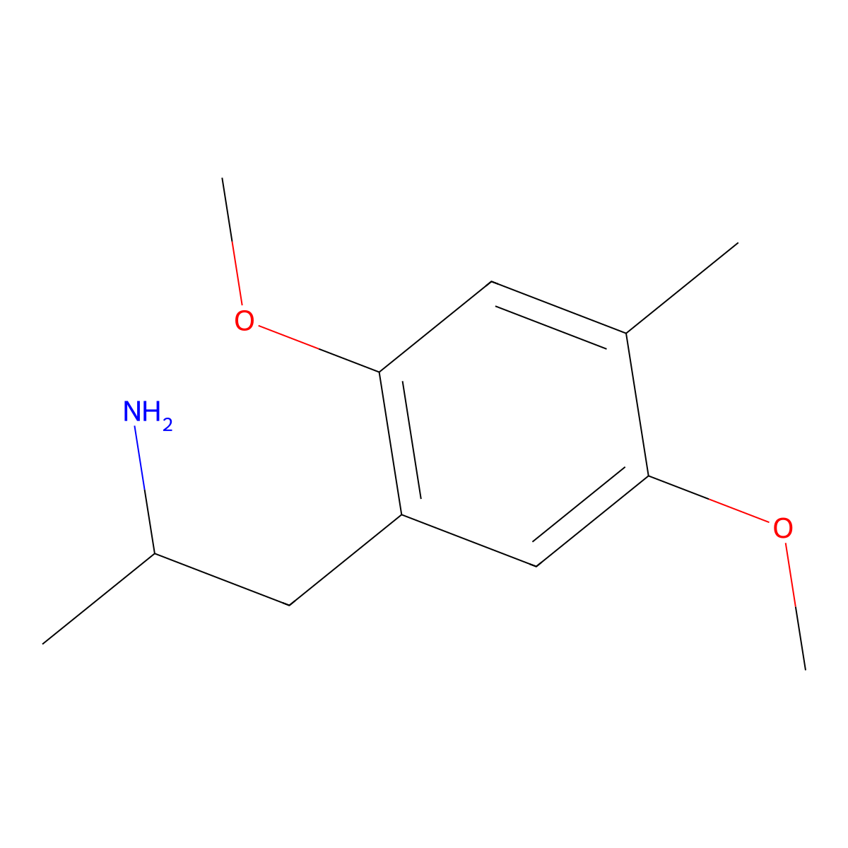 2,5-Dimethoxy-4-Methylamphetamine molecular structure, CAS 15588-95-1