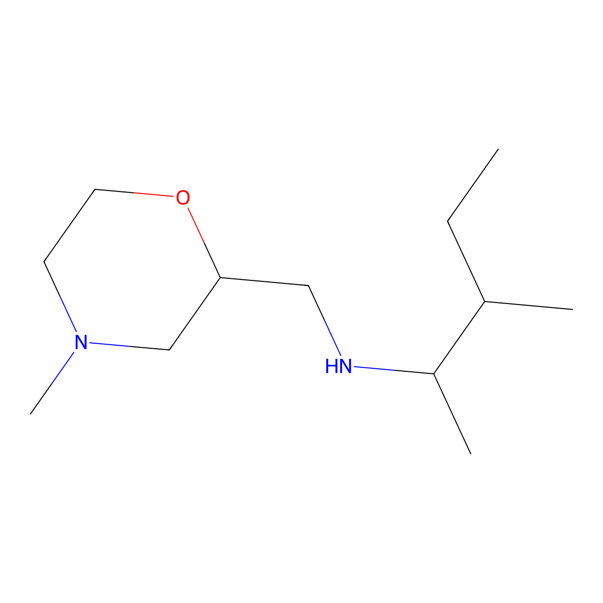 [(4-Methylmorpholin-2-yl)methyl](3-methylpentan-2-yl)amine molecular structure, CAS 1558813-66-3