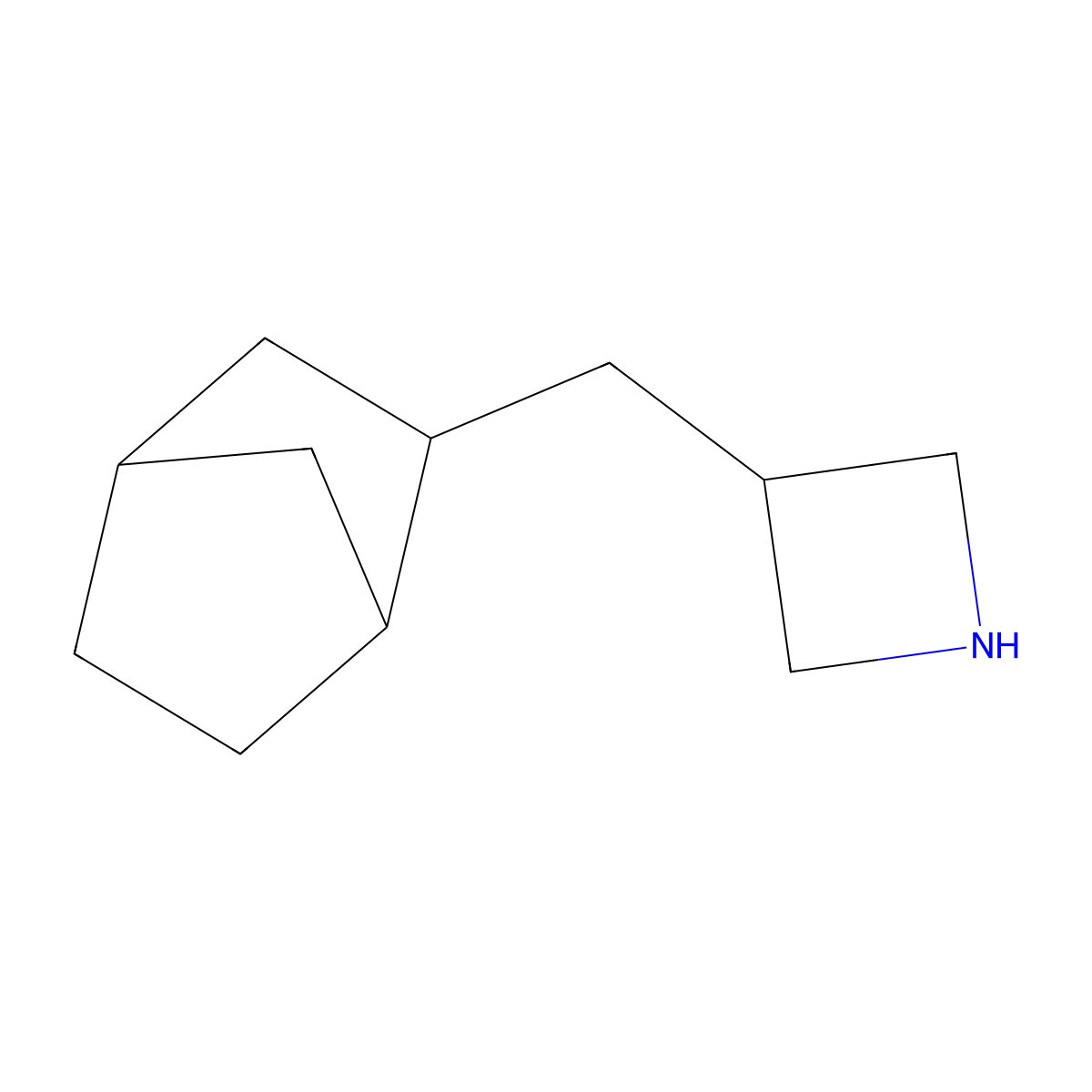 3-({Bicyclo[2.2.1]heptan-2-yl}methyl)azetidine molecular structure, CAS 1558815-65-8
