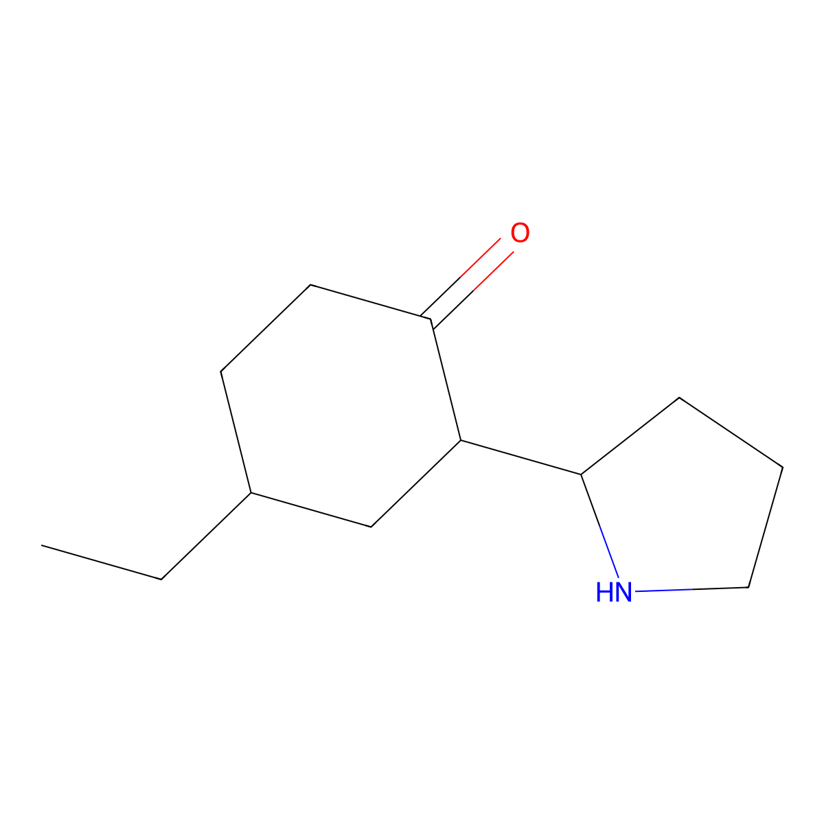 4-Ethyl-2-(pyrrolidin-2-yl)cyclohexan-1-one molecular structure, CAS 1558832-28-2