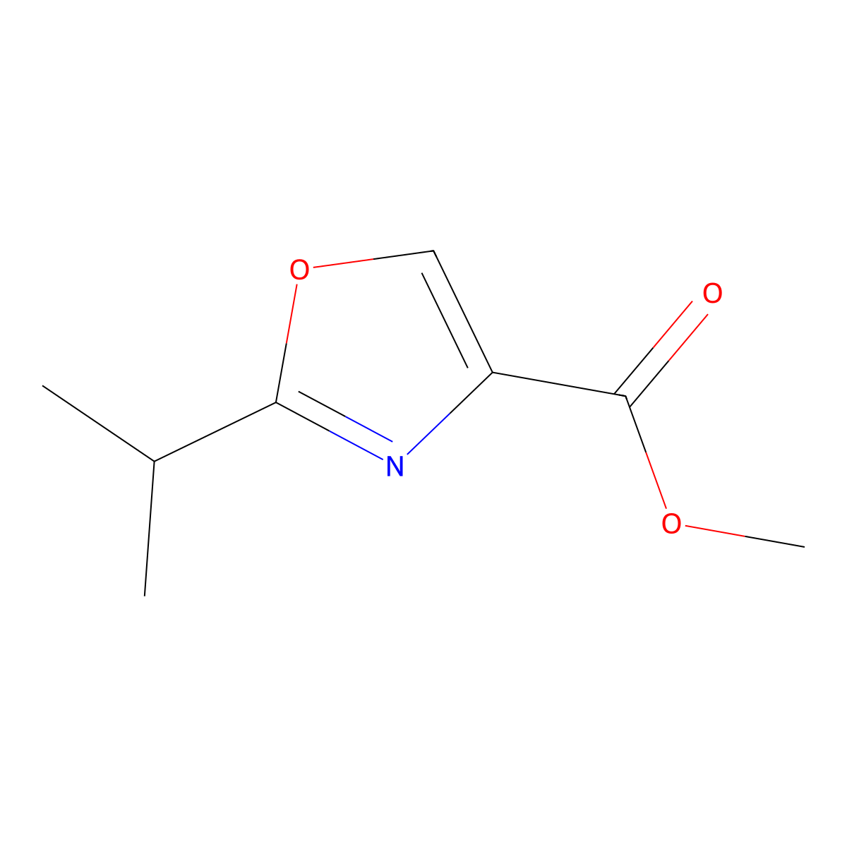Methyl 2-isopropyloxazole-4-carboxylate molecular structure, CAS 155884-24-5