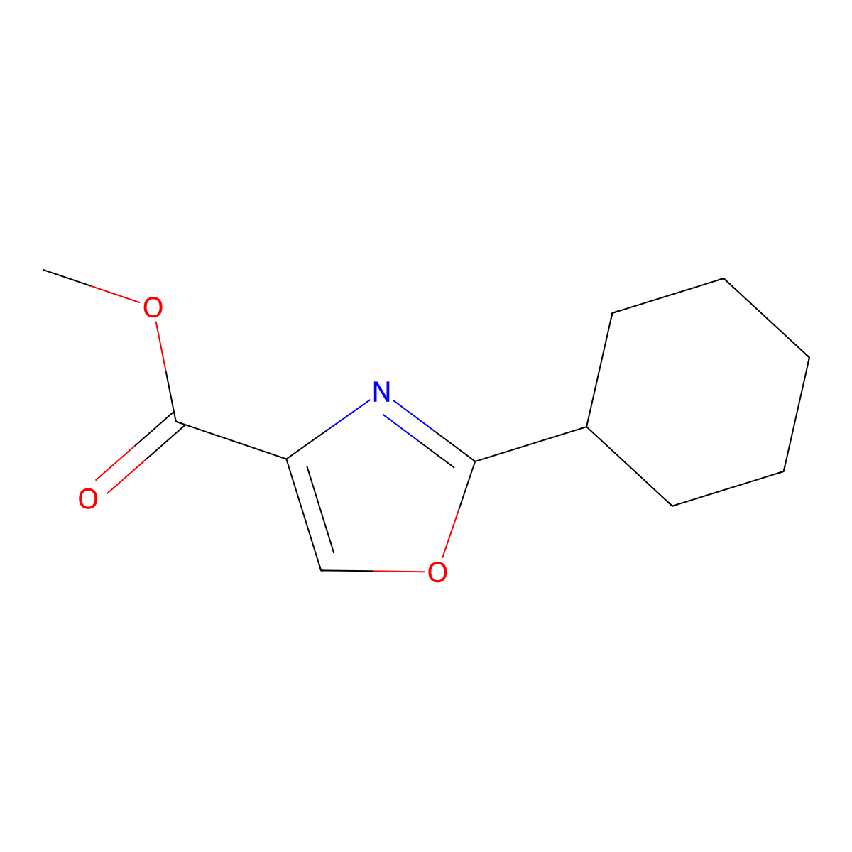 Methyl 2-cyclohexyloxazole-4-carboxylate molecular structure, CAS 155884-27-8