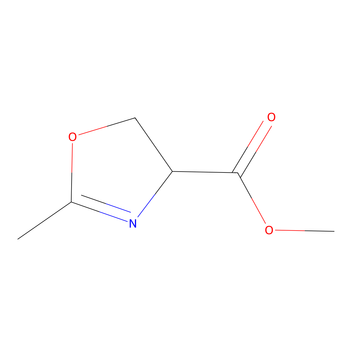 Methyl 2-methyl-4,5-dihydro-1,3-oxazole-4-carboxylate molecular structure, CAS 155884-28-9
