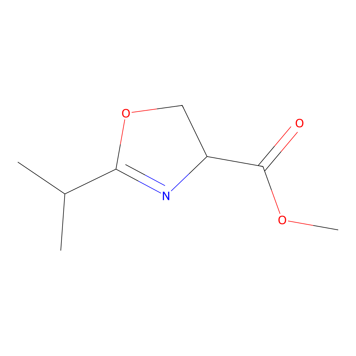 4-Oxazolecarboxylicacid,4,5-dihydro-2-(1-methylethyl)-,methylester(9CI) molecular structure, CAS 155884-30-3