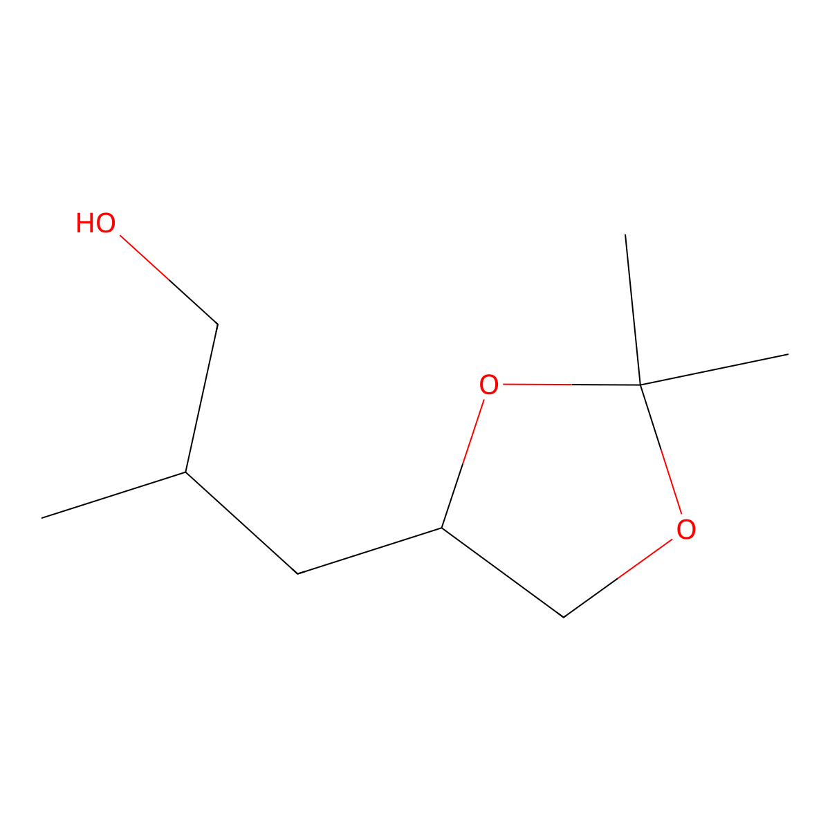 (R)-3-((R)-2,2-Dimethyl-1,3-dioxolan-4-yl)-2-methylpropan-1-ol molecular structure, CAS 155887-05-1