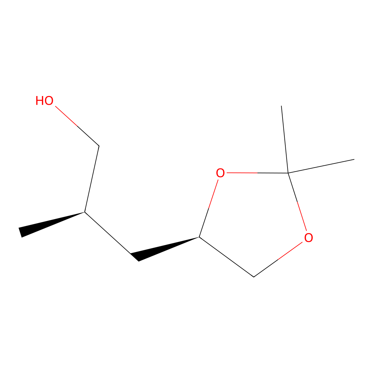 (R)-3-((R)-2,2-Dimethyl-1,3-dioxolan-4-yl)-2-methylpropan-1-ol molecular structure, CAS 155887-05-1