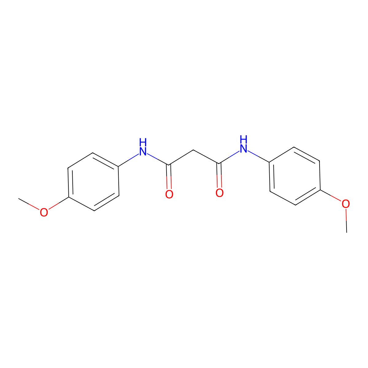 N,N'-bis(4-methoxyphenyl)propanediamide molecular structure, CAS 15589-58-9