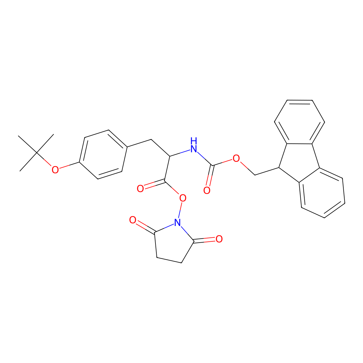 Fmoc-L-Tyr(tBu)-OSu molecular structure, CAS 155892-27-6