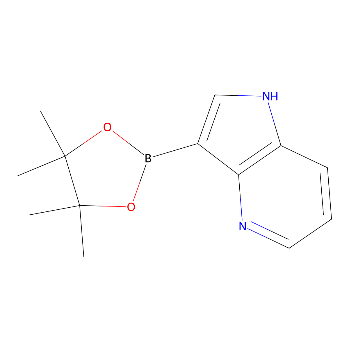 3-(tetramethyl-1,3,2-dioxaborolan-2-yl)-1H-pyrrolo(3,2-b)pyridine molecular structure, CAS 1558927-10-8