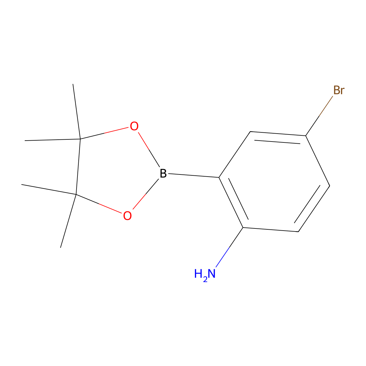 4-Bromo-2-(4,4,5,5-tetramethyl-1,3,2-dioxaborolan-2-yl)aniline molecular structure, CAS 1558927-15-3