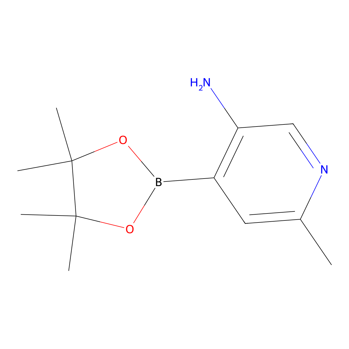 3-Amino-6-methylpyridine-4-boronic acid pinacol ester molecular structure, CAS 1558927-35-7