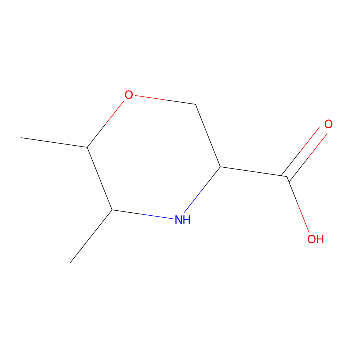 5,6-Dimethylmorpholine-3-carboxylic acid molecular structure, CAS 1558934-04-5