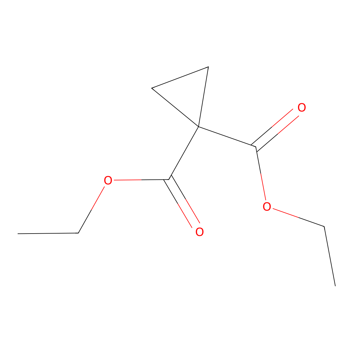 Diethyl cyclopropane-1,1-dicarboxylate molecular structure, CAS 1559-02-0