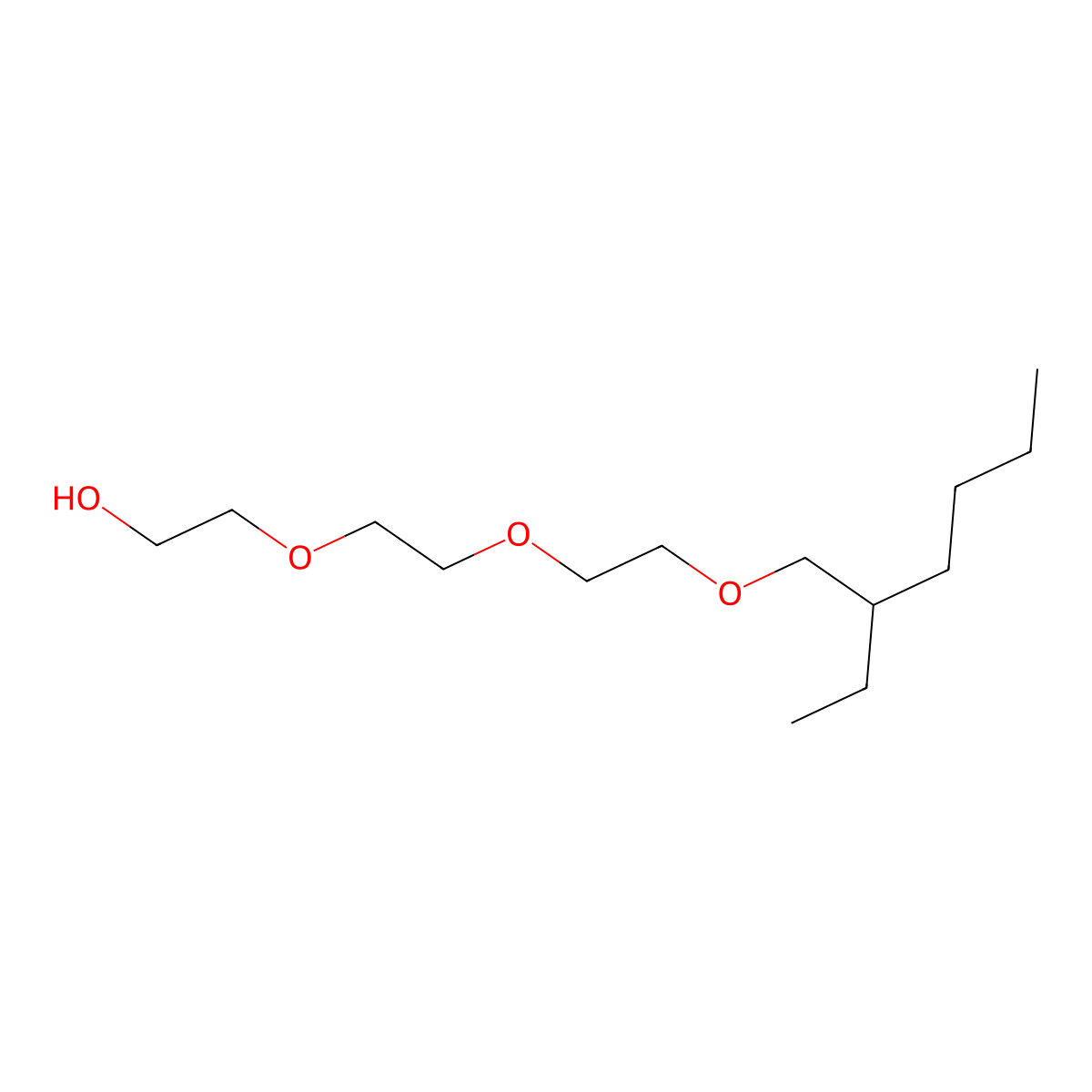 Triethylene glycol 2-ethylhexyl ether molecular structure, CAS 1559-37-1