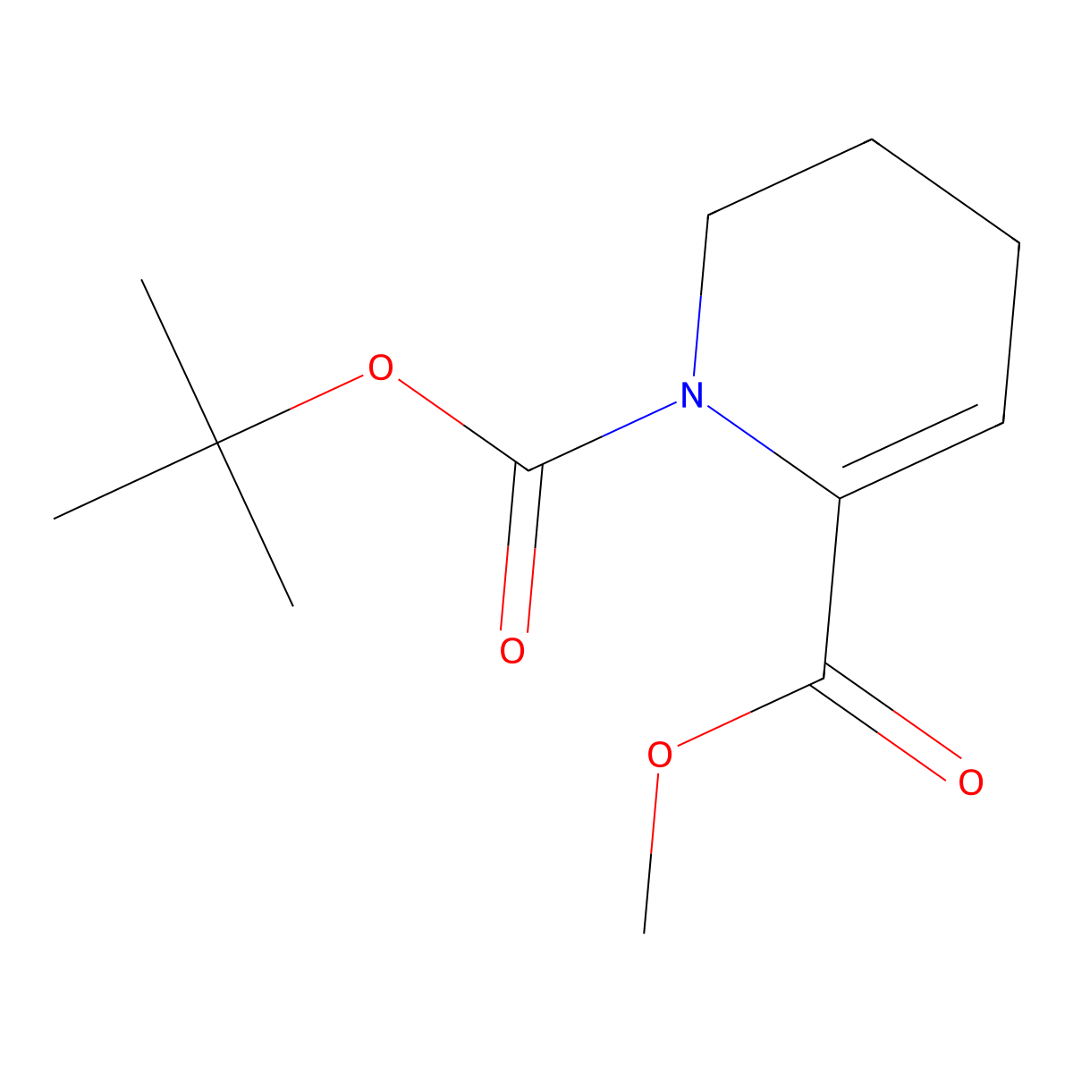 1-(1,1-Dimethylethyl) 2-methyl 5,6-dihydro-1,2(4H)-pyridinedicarboxylate molecular structure, CAS 155905-80-9