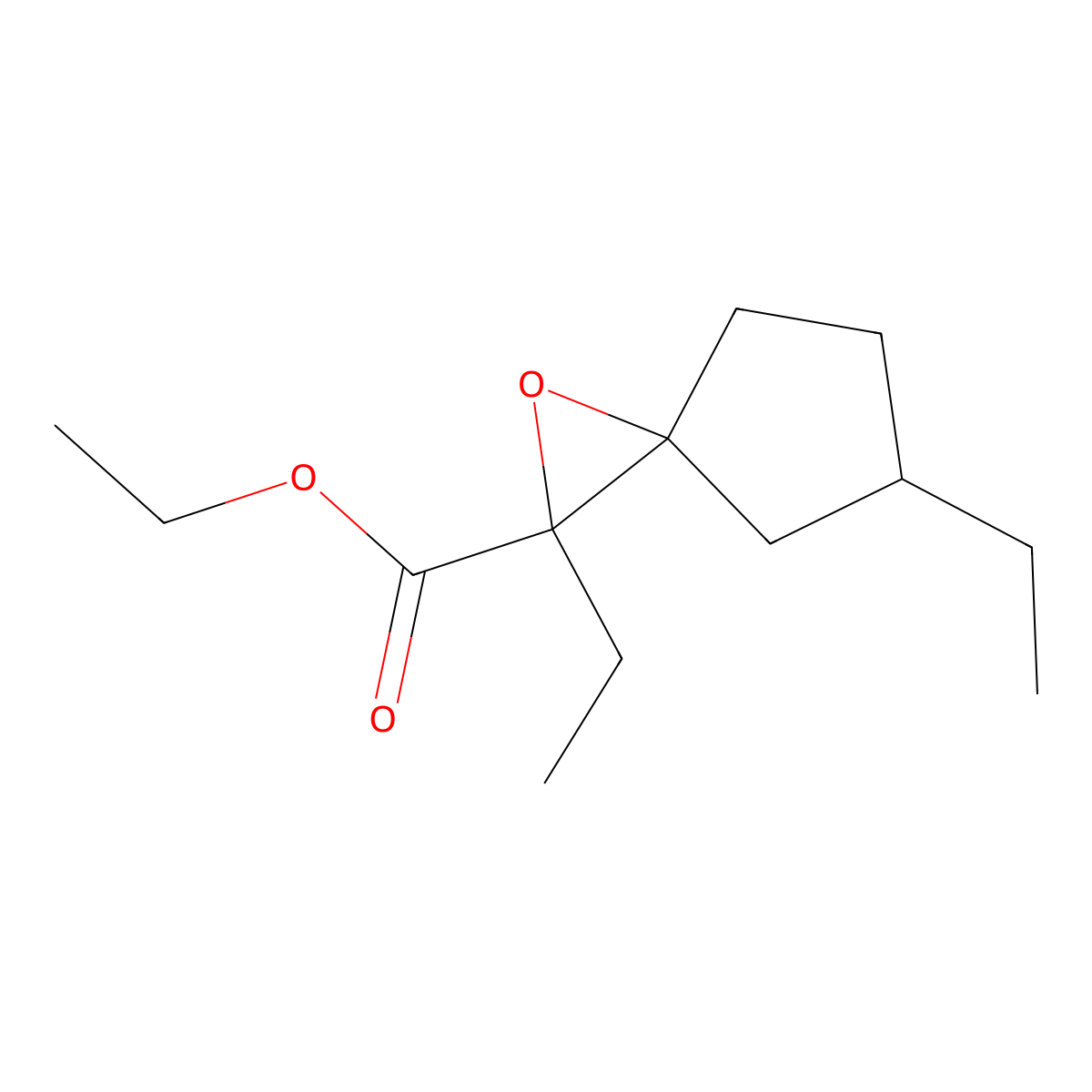 Ethyl 2,5-diethyl-1-oxaspiro[2.4]heptane-2-carboxylate molecular structure, CAS 1559053-09-6