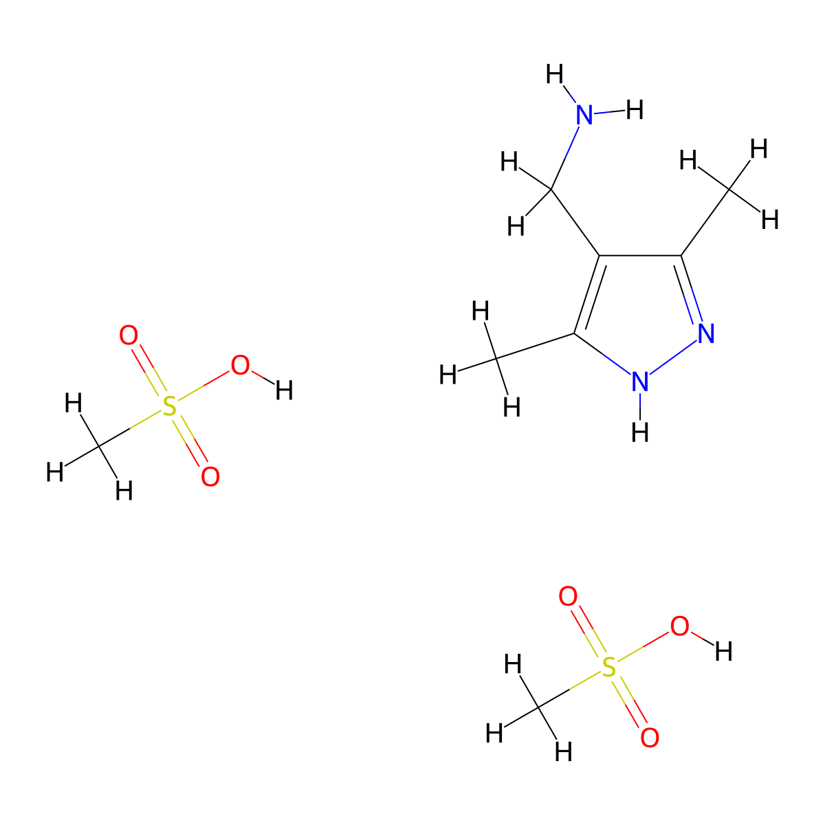 [(3,5-dimethyl-1H-pyrazol-4-yl)methyl]amine dimethanesulfonate molecular structure, CAS 1559059-71-0