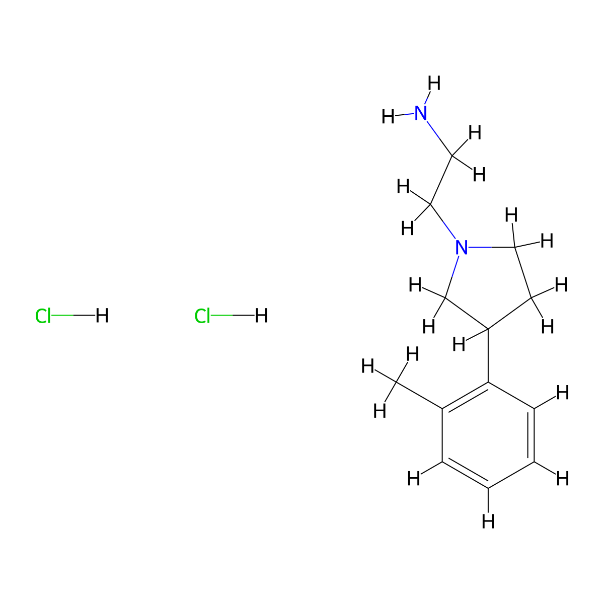 {2-[3-(2-Methylphenyl)-1-pyrrolidinyl]ethyl}amine dihydrochloride molecular structure, CAS 1559059-73-2