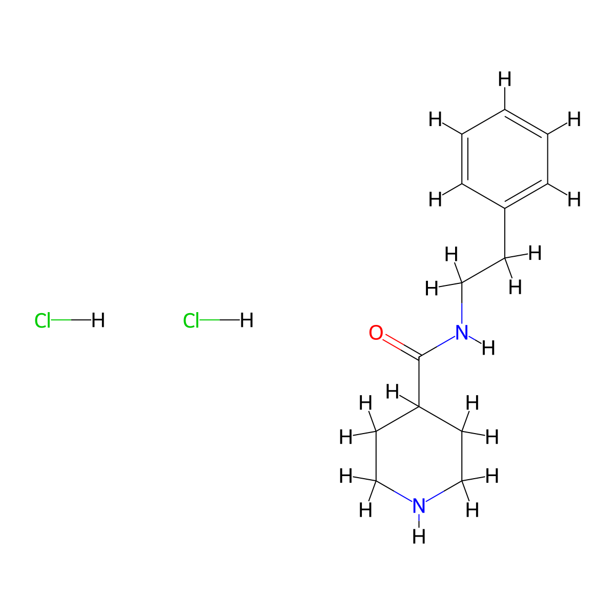 N-(2-phenylethyl)-4-piperidinecarboxamide dihydrochloride molecular structure, CAS 1559059-74-3