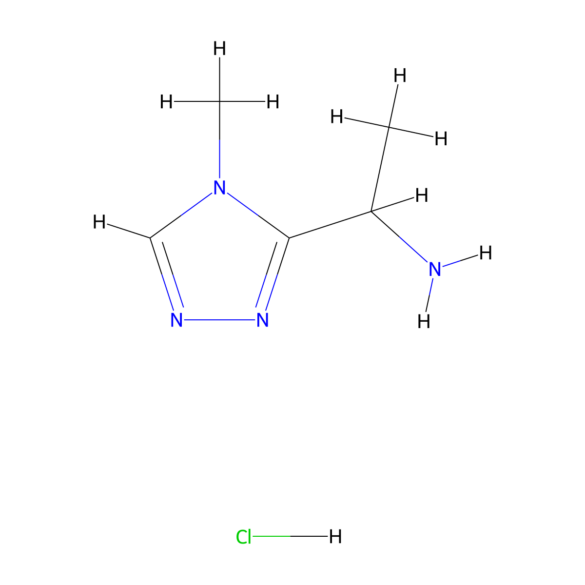 [1-(4-methyl-4H-1,2,4-triazol-3-yl)ethyl]amine hydrochloride molecular structure, CAS 1559059-85-6