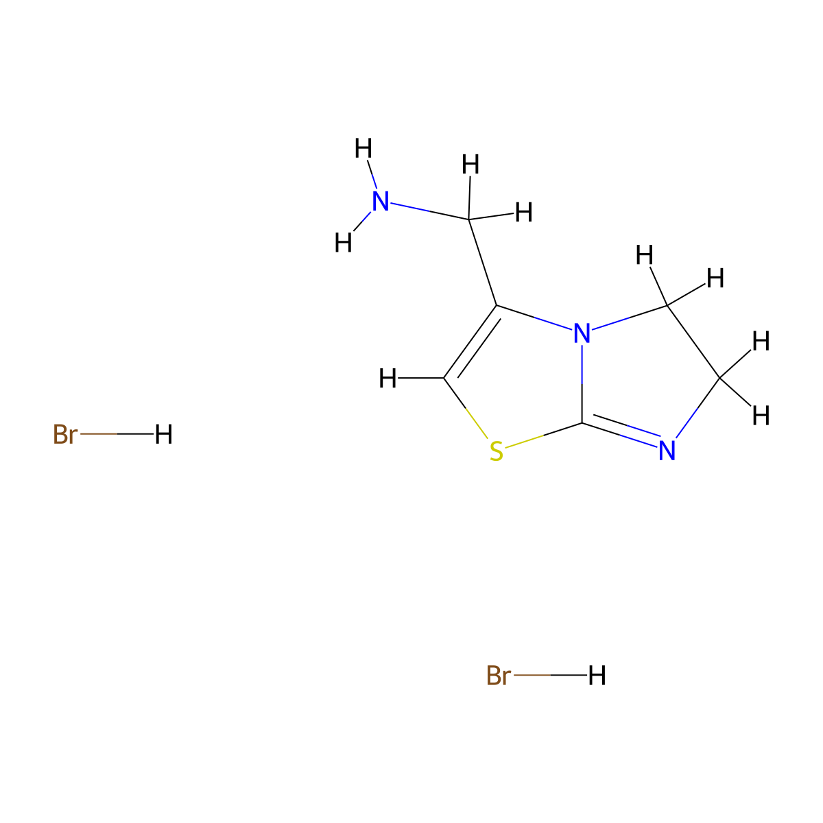 (5,6-Dihydroimidazo[2,1-b][1,3]thiazol-3-ylmethyl)amine dihydrobromide molecular structure, CAS 1559059-86-7