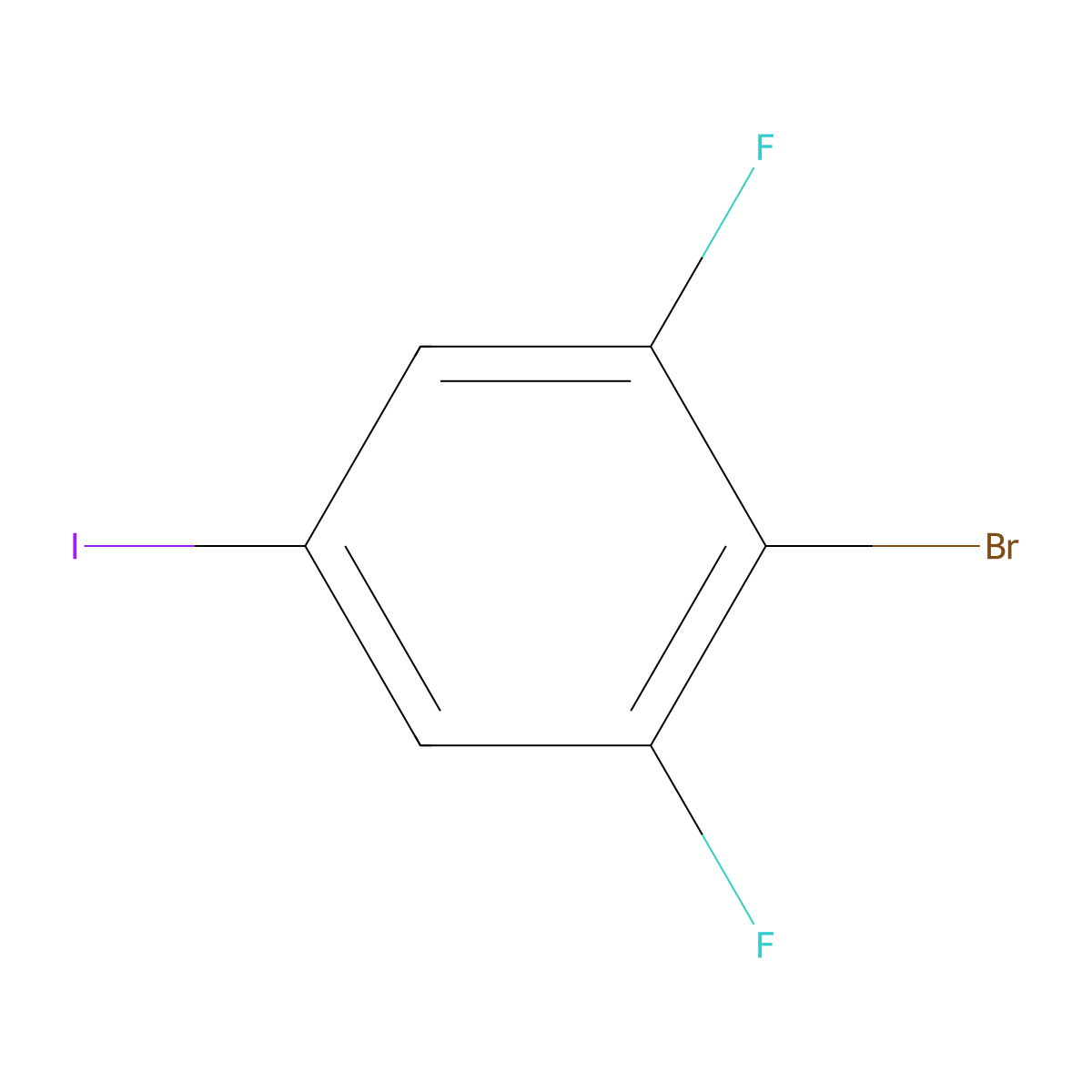 2-Bromo-1,3-difluoro-5-iodobenzene molecular structure, CAS 155906-10-8