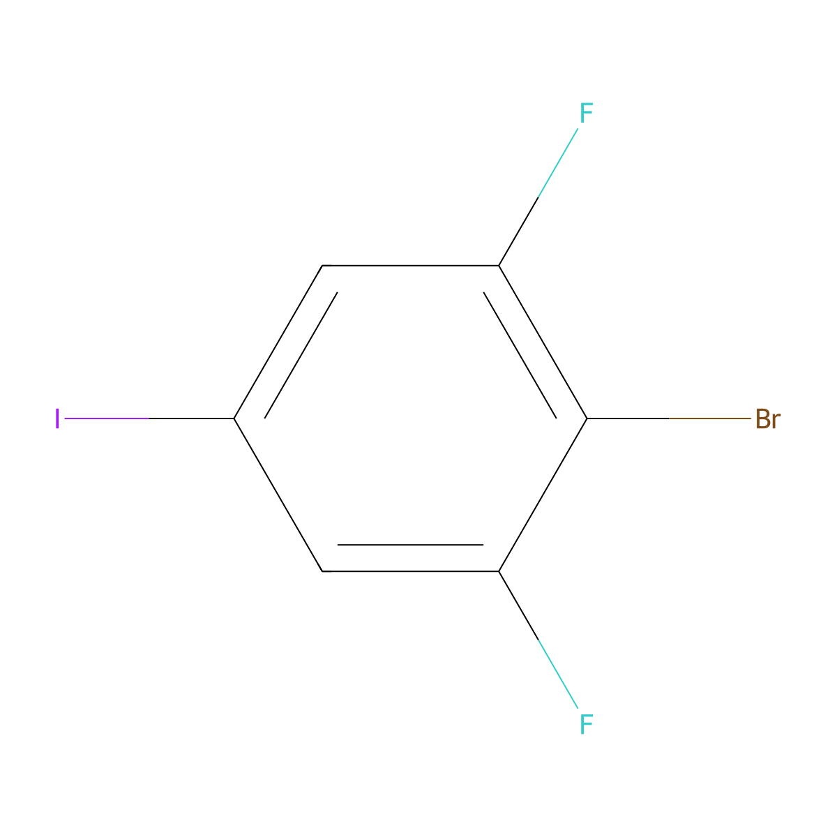 2-Bromo-1,3-difluoro-5-iodobenzene molecular structure, CAS 155906-10-8