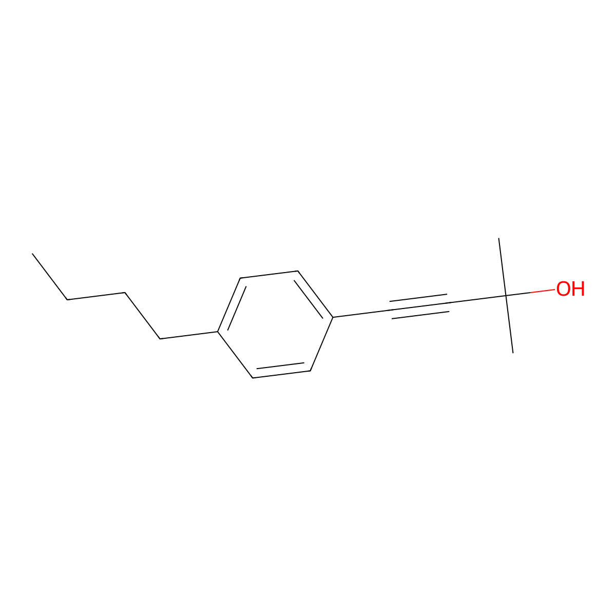 4-(4-Butylphenyl)-2-methyl-3-butyn-2-ol molecular structure, CAS 155906-12-0