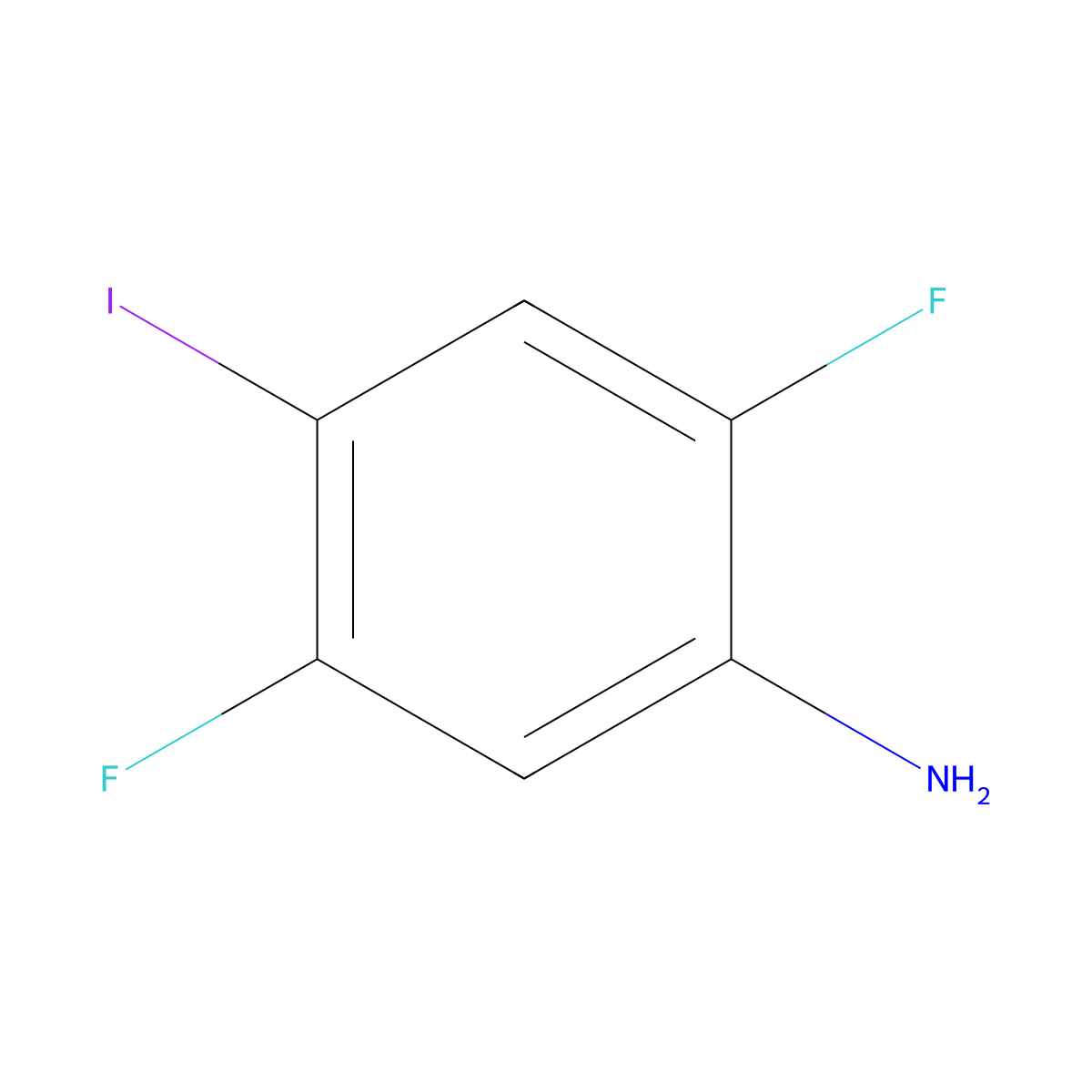 2,5-Difluoro-4-iodoaniline molecular structure, CAS 155906-13-1
