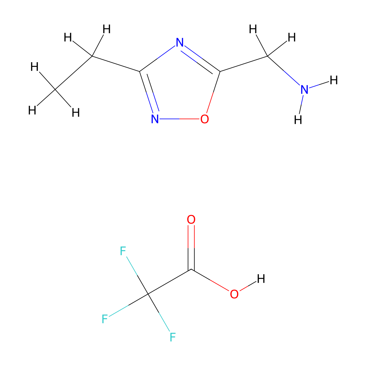 [(3-Ethyl-1,2,4-oxadiazol-5-yl)methyl]amine trifluoroacetate molecular structure, CAS 1559062-03-1
