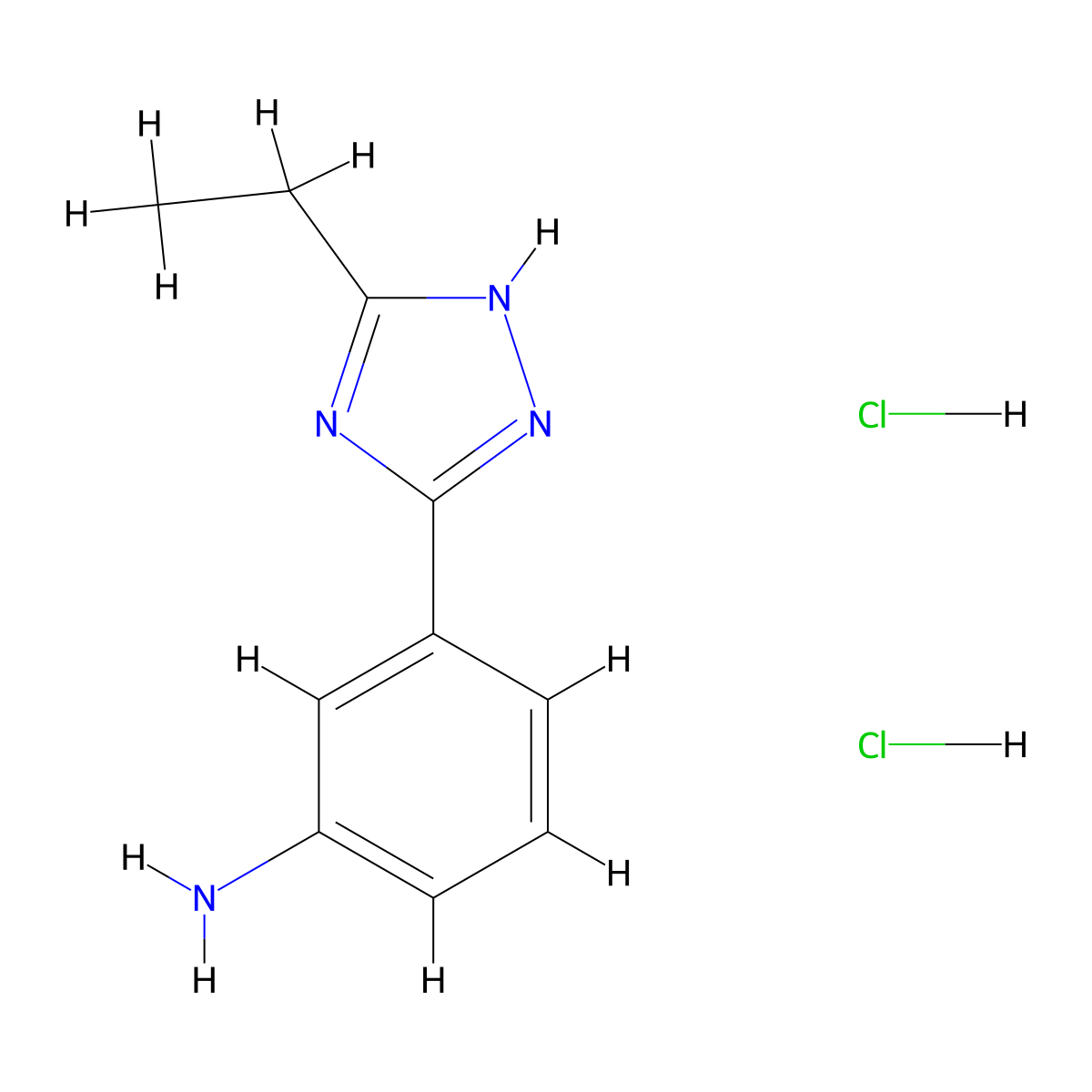 [3-(5-ethyl-4H-1,2,4-triazol-3-yl)phenyl]amine dihydrochloride molecular structure, CAS 1559062-05-3