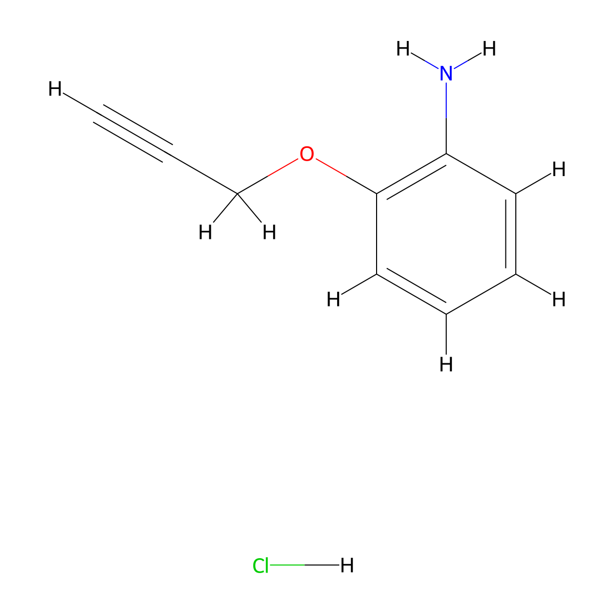 [2-(2-Propyn-1-yloxy)phenyl]amine hydrochloride molecular structure, CAS 1559062-13-3