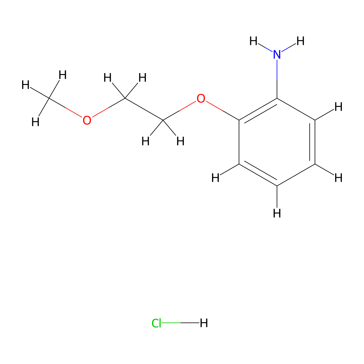 [2-(2-Methoxyethoxy)phenyl]amine hydrochloride molecular structure, CAS 1559062-15-5