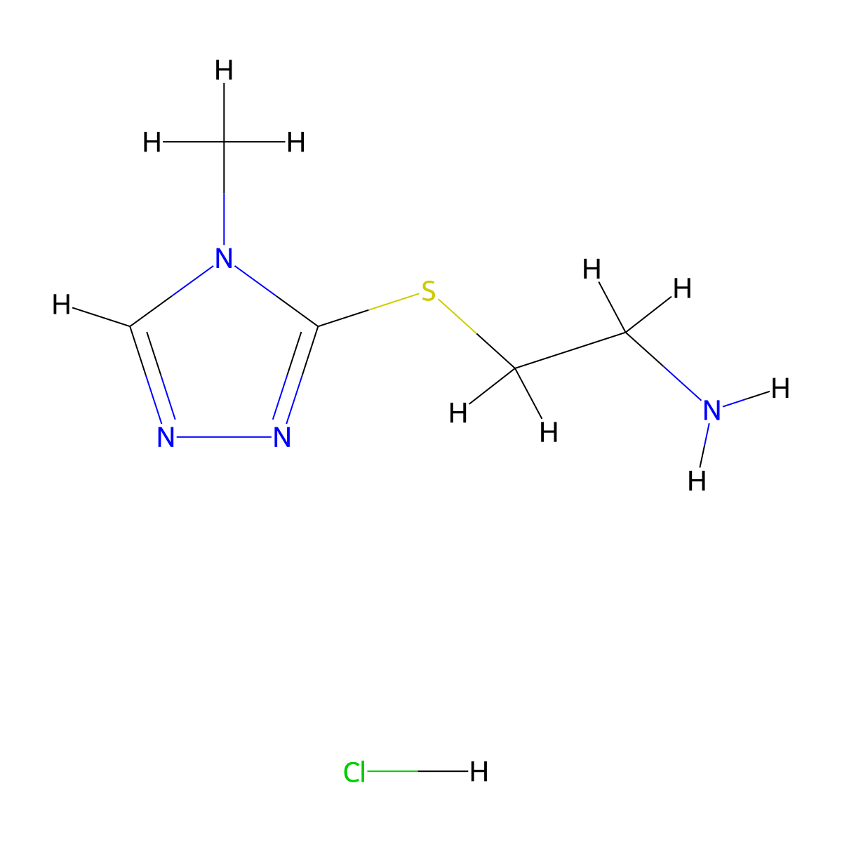 {2-[(4-methyl-4H-1,2,4-triazol-3-yl)thio]ethyl}amine hydrochloride molecular structure, CAS 1559064-02-6