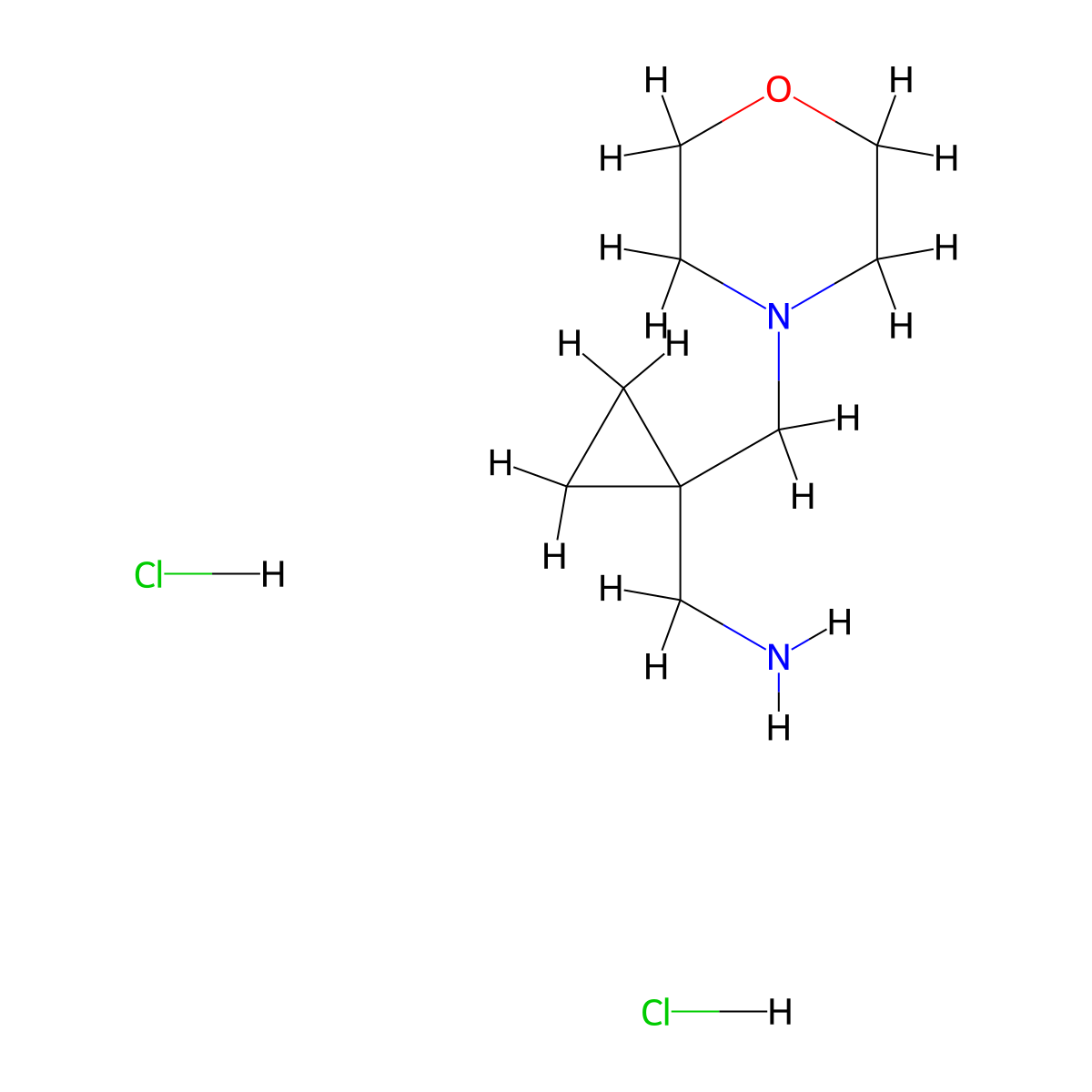 {[1-(4-Morpholinylmethyl)cyclopropyl]methyl}amine dihydrochloride molecular structure, CAS 1559064-04-8