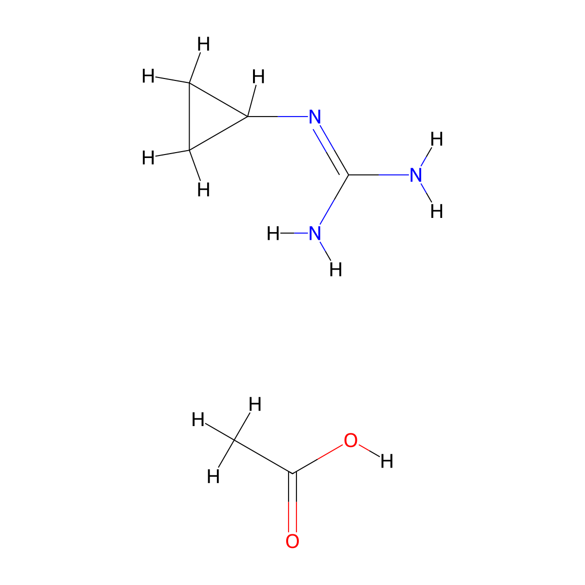 N-cyclopropylguanidine acetate molecular structure, CAS 1559064-05-9