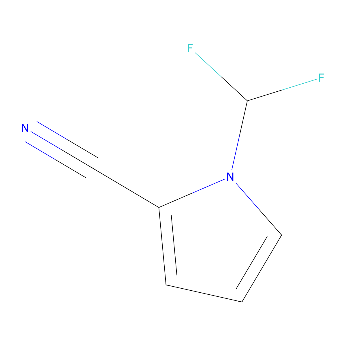 1-(difluoromethyl)-1H-pyrrole-2-carbonitrile molecular structure, CAS 1559064-15-1