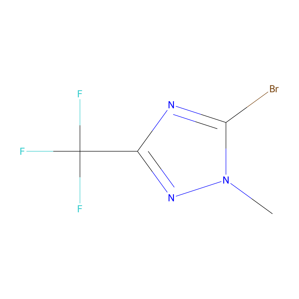 5-bromo-1-methyl-3-(trifluoromethyl)-1H-1,2,4-triazole molecular structure, CAS 1559067-55-8