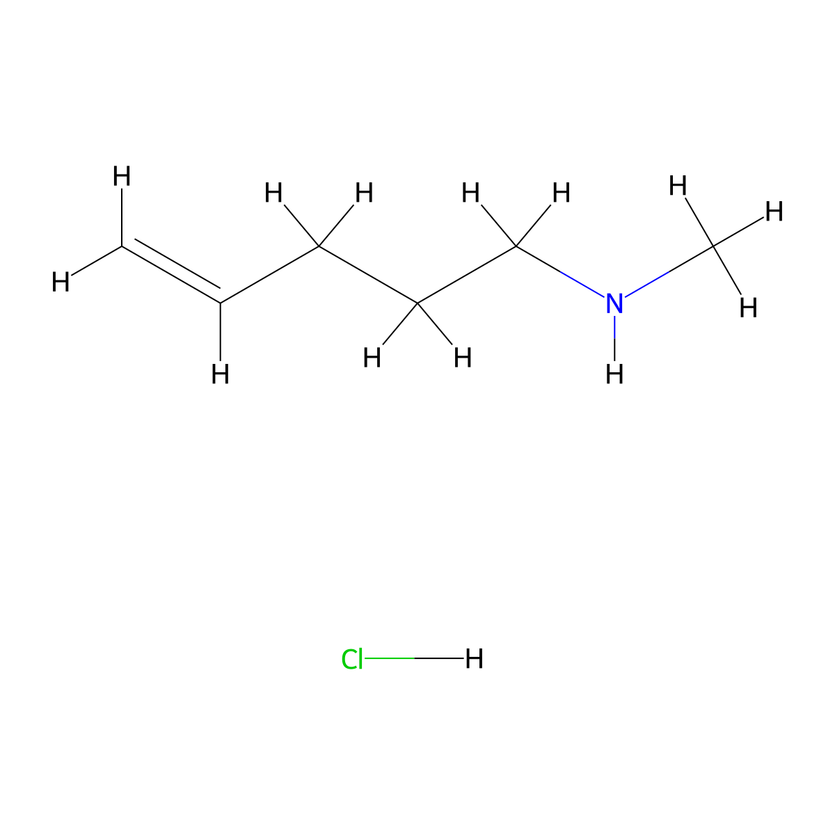Methyl(pent-4-en-1-yl)amine hydrochloride molecular structure, CAS 1559071-99-6