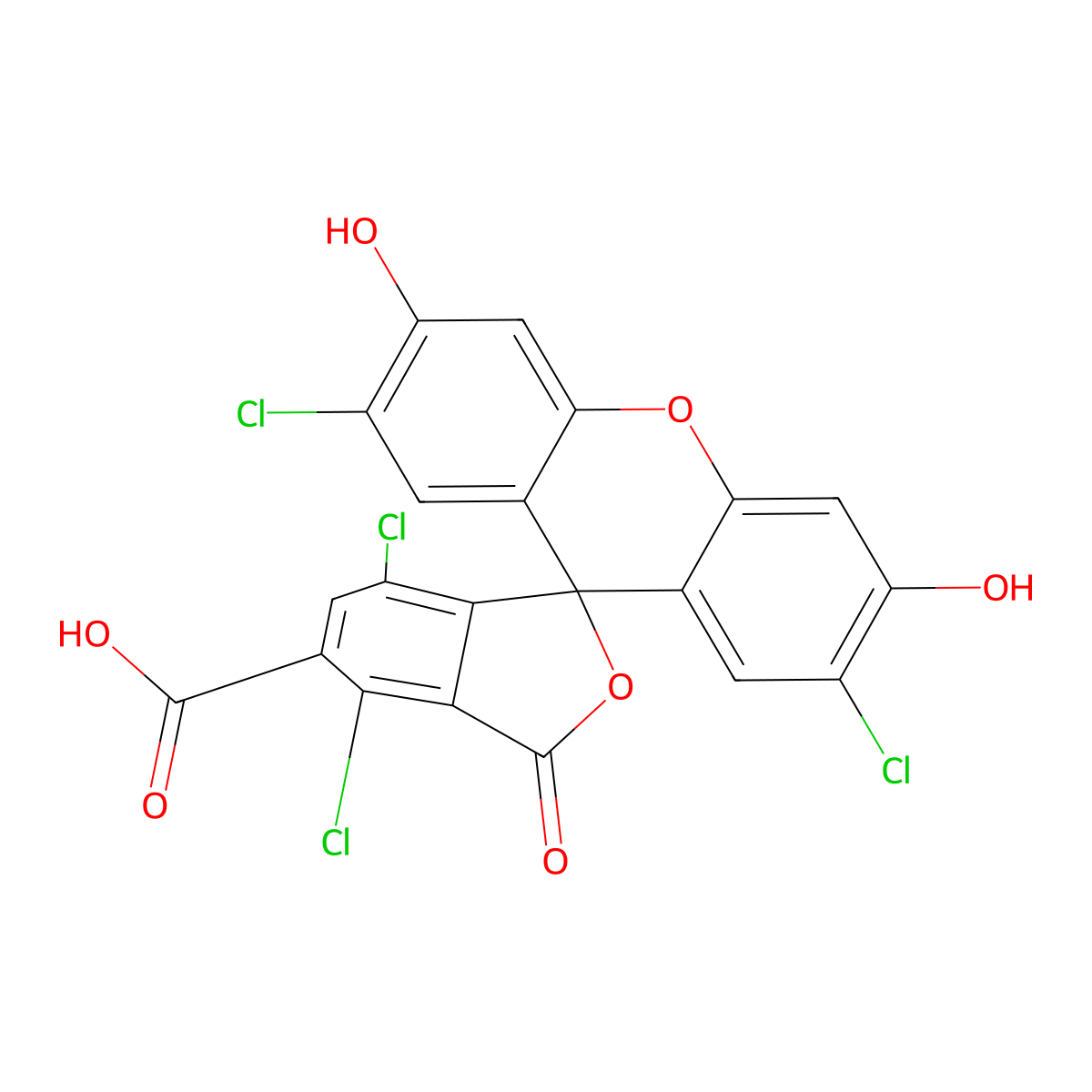 2',4,7,7'-Tetrachloro-3',6'-dihydroxy-3-oxospiro[isobenzofuran-1(3H),9'-[9H]xanthene]-5-carboxylic acid molecular structure, CAS 155911-13-0