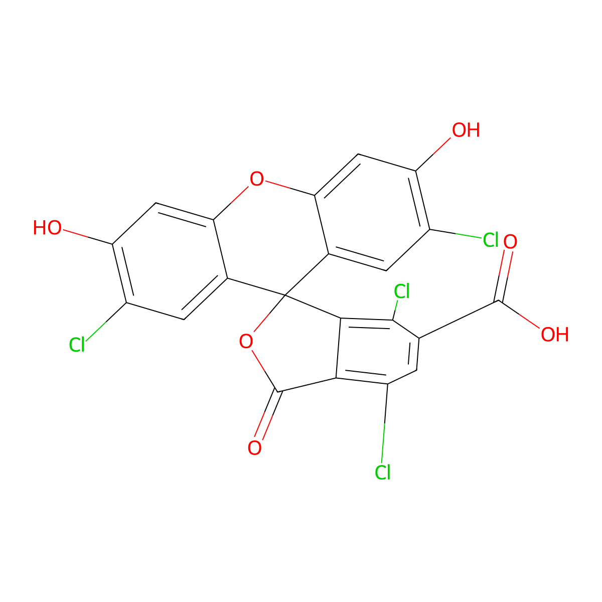 4,7,2',7'-Tetrachloro-6-carboxyfluorescein molecular structure, CAS 155911-14-1