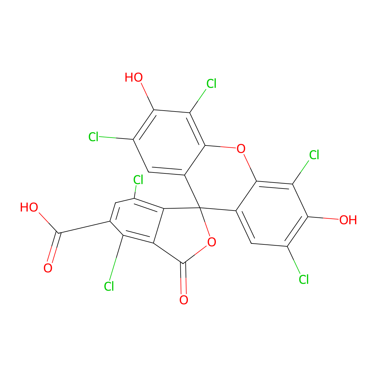 2',4,4',5',7,7'-Hexachloro-3',6'-dihydroxy-3-oxo-3H-spiro[isobenzofuran-1,9'-xanthene]-5-carboxylic acid molecular structure, CAS 155911-15-2